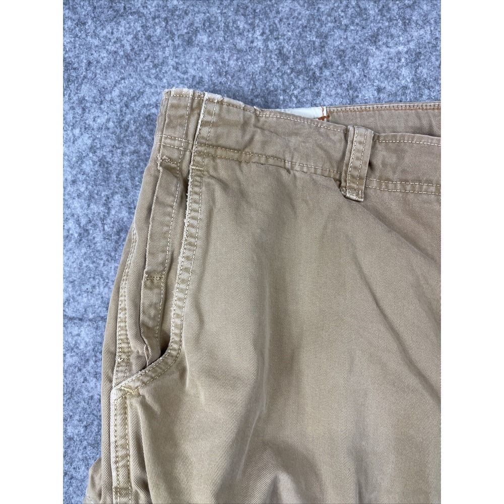 American Eagle Cargo Shorts Mens 36 Beige Broken In Streetwear Grunge Distressed - Picture 6 of 13